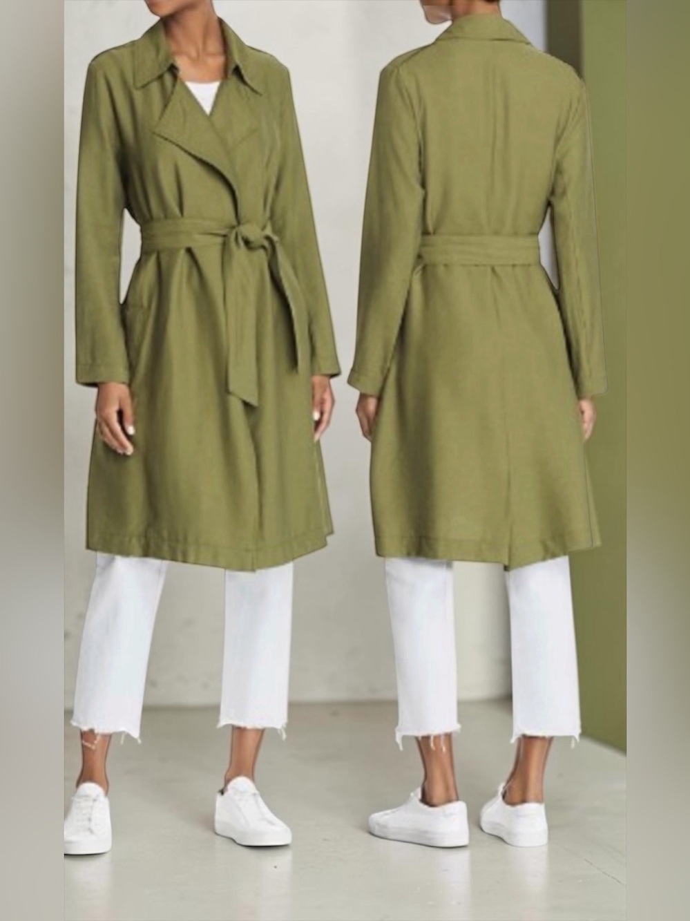 The Fifth Label Crew Trench in Green. Size XS.
